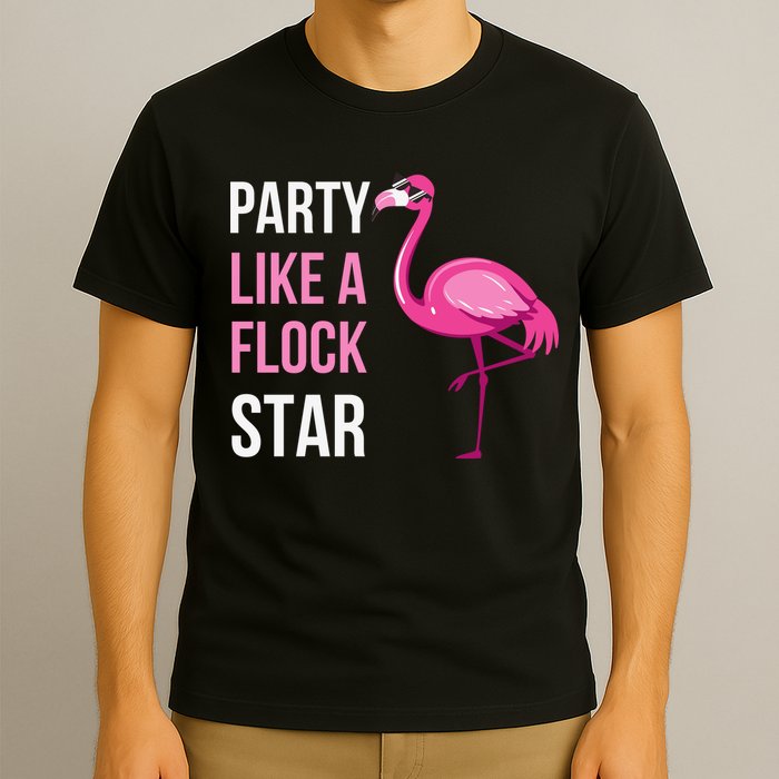 Party Like A Flock Star Pink Flamingo T-Shirt