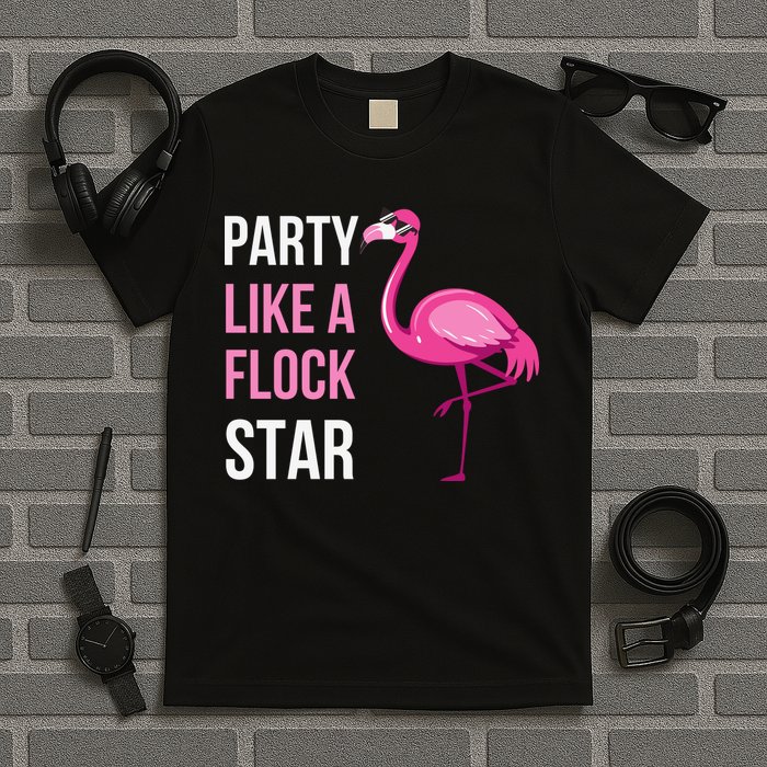 Party Like A Flock Star Pink Flamingo T-Shirt