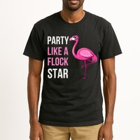 Party Like A Flock Star Pink Flamingo Tall T-Shirt