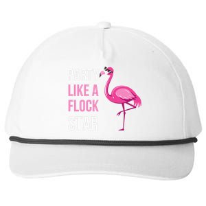 Party Like A Flock Star Pink Flamingo Snapback Five-Panel Rope Hat