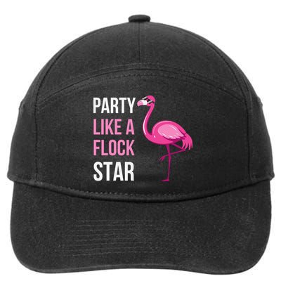 Party Like A Flock Star Pink Flamingo 7-Panel Snapback Hat