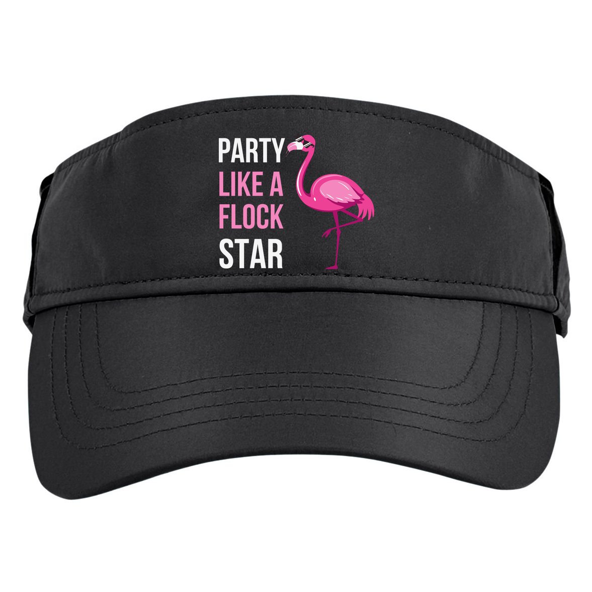 Party Like A Flock Star Pink Flamingo Adult Drive Performance Visor
