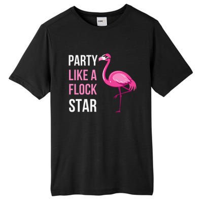 Party Like A Flock Star Pink Flamingo Tall Fusion ChromaSoft Performance T-Shirt