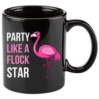 Party Like A Flock Star Pink Flamingo 11oz C Handle Ceramic Mug
