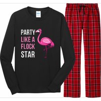 Party Like A Flock Star Pink Flamingo Long Sleeve Pajama Set