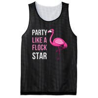 Party Like A Flock Star Pink Flamingo Mesh Reversible Basketball Jersey Tank