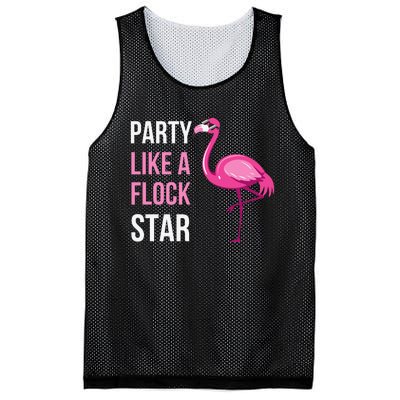 Party Like A Flock Star Pink Flamingo Mesh Reversible Basketball Jersey Tank