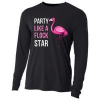 Party Like A Flock Star Pink Flamingo Cooling Performance Long Sleeve Crew