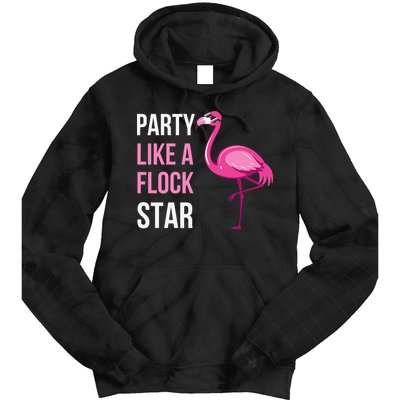 Party Like A Flock Star Pink Flamingo Tie Dye Hoodie