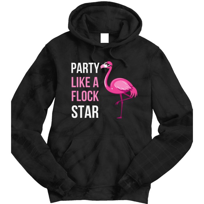 Party Like A Flock Star Pink Flamingo Tie Dye Hoodie