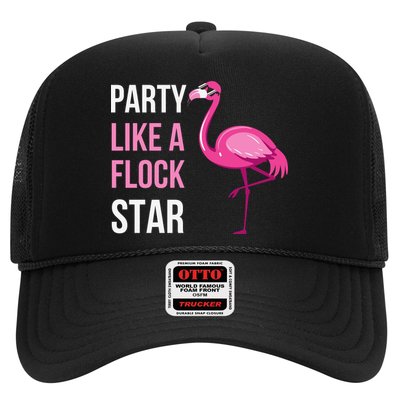 Party Like A Flock Star Pink Flamingo Trucker Hat