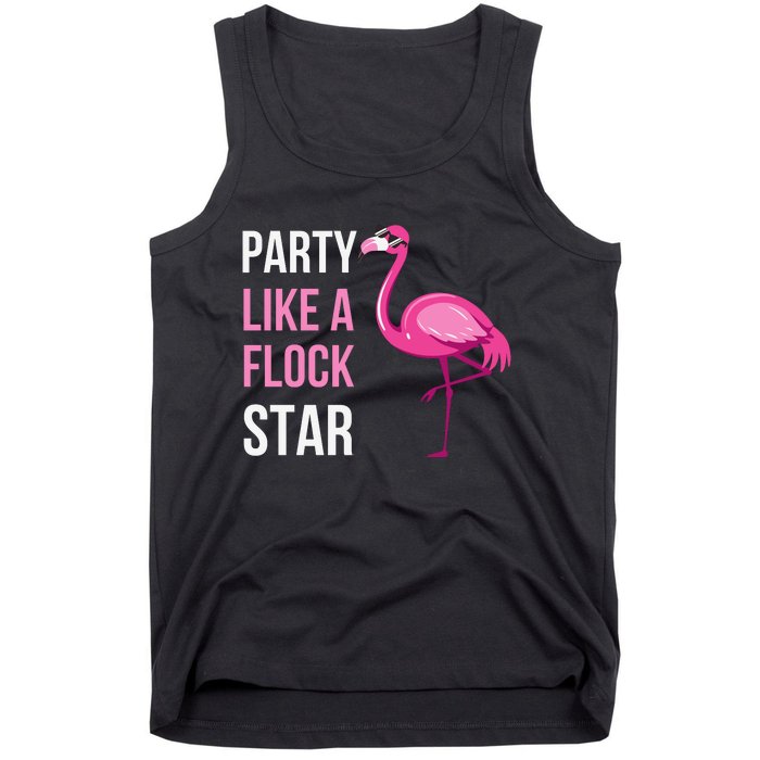 Party Like A Flock Star Pink Flamingo Tank Top