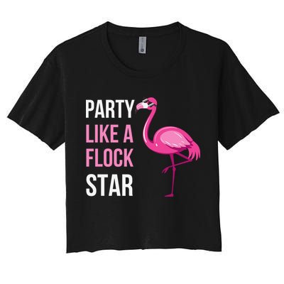 Party Like A Flock Star Pink Flamingo Crop Top