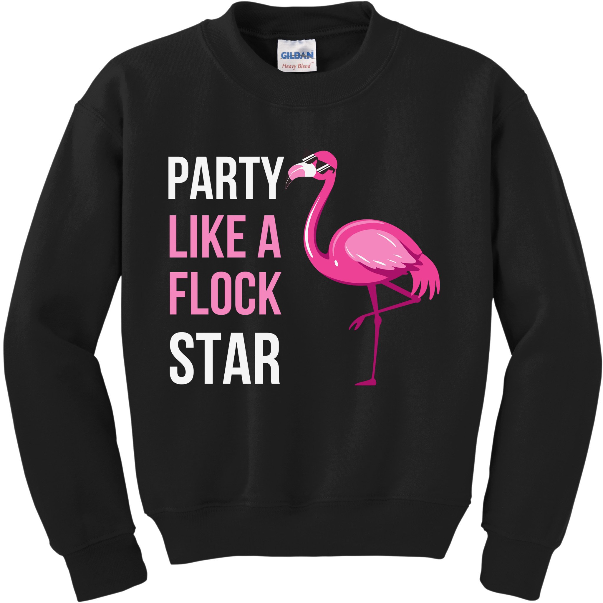 Party Like A Flock Star Pink Flamingo Kids Sweatshirt