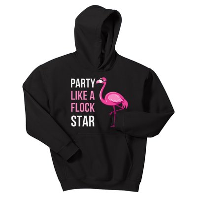 Party Like A Flock Star Pink Flamingo Kids Hoodie