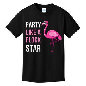 Party Like A Flock Star Pink Flamingo Kids T-Shirt