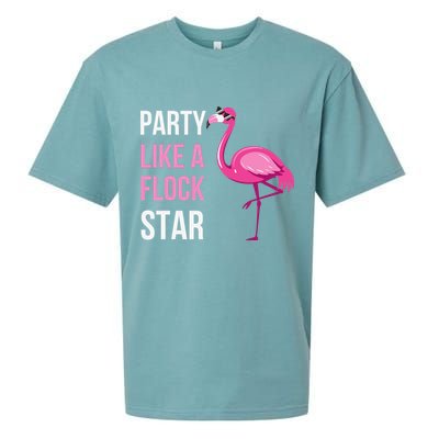Party Like A Flock Star Pink Flamingo Sueded Cloud Jersey T-Shirt