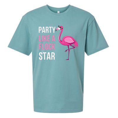 Party Like A Flock Star Pink Flamingo Sueded Cloud Jersey T-Shirt