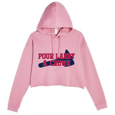 POUR LARRY A CROWN Home Run Celebration Funny Crop Fleece Hoodie