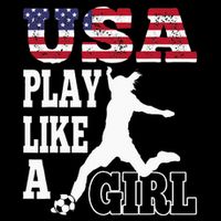Play Like A Girl US American Flag Patriotic Soccer Impact Tech Backpack