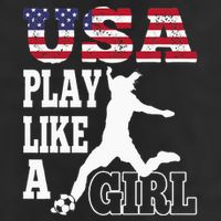Play Like A Girl US American Flag Patriotic Soccer Hat