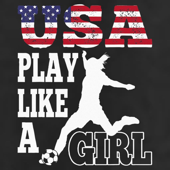 Play Like A Girl US American Flag Patriotic Soccer Hat