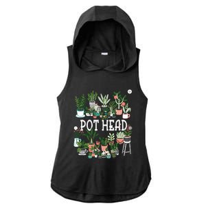 Plant Lover And Gardener Pot Head Succulent Ladies PosiCharge Tri-Blend Wicking Draft Hoodie Tank