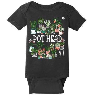 Plant Lover And Gardener Pot Head Succulent Baby Bodysuit
