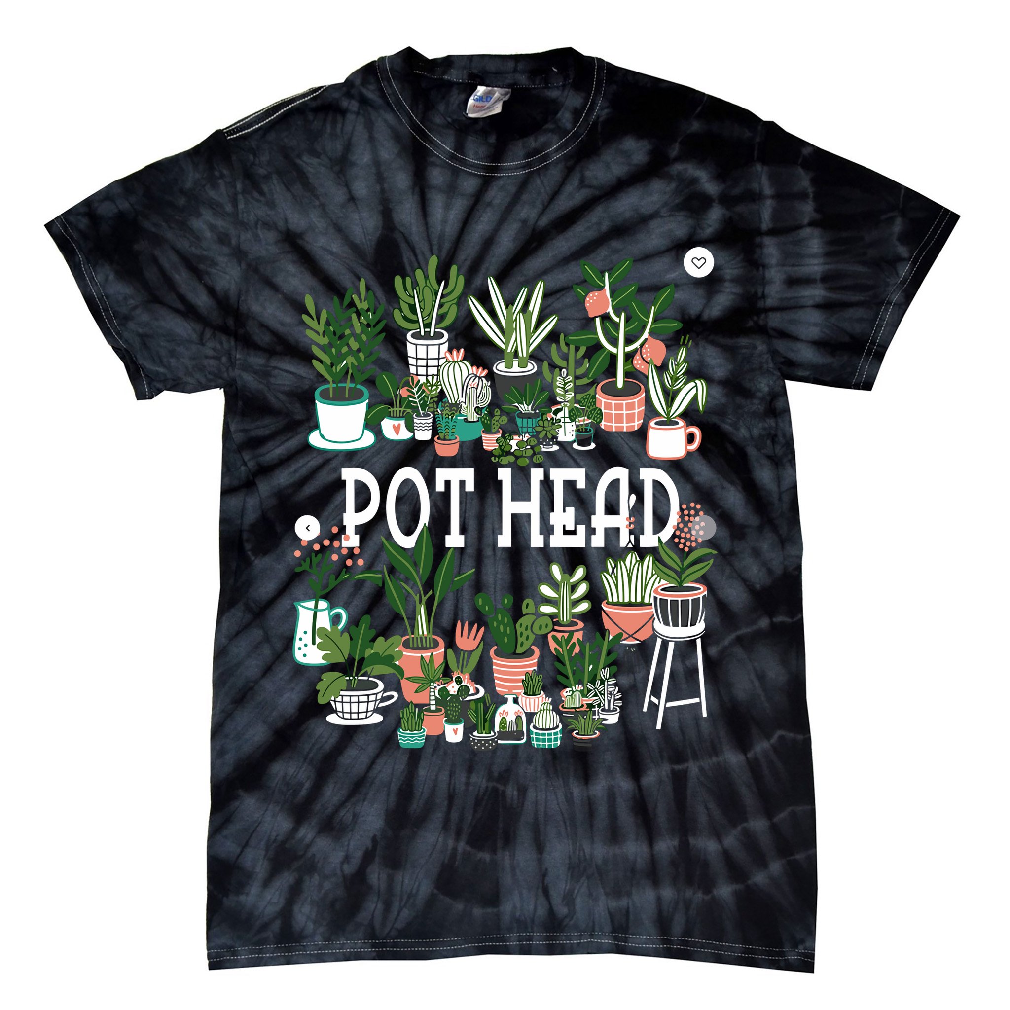 Plant Lover And Gardener Pot Head Succulent Tie-Dye T-Shirt