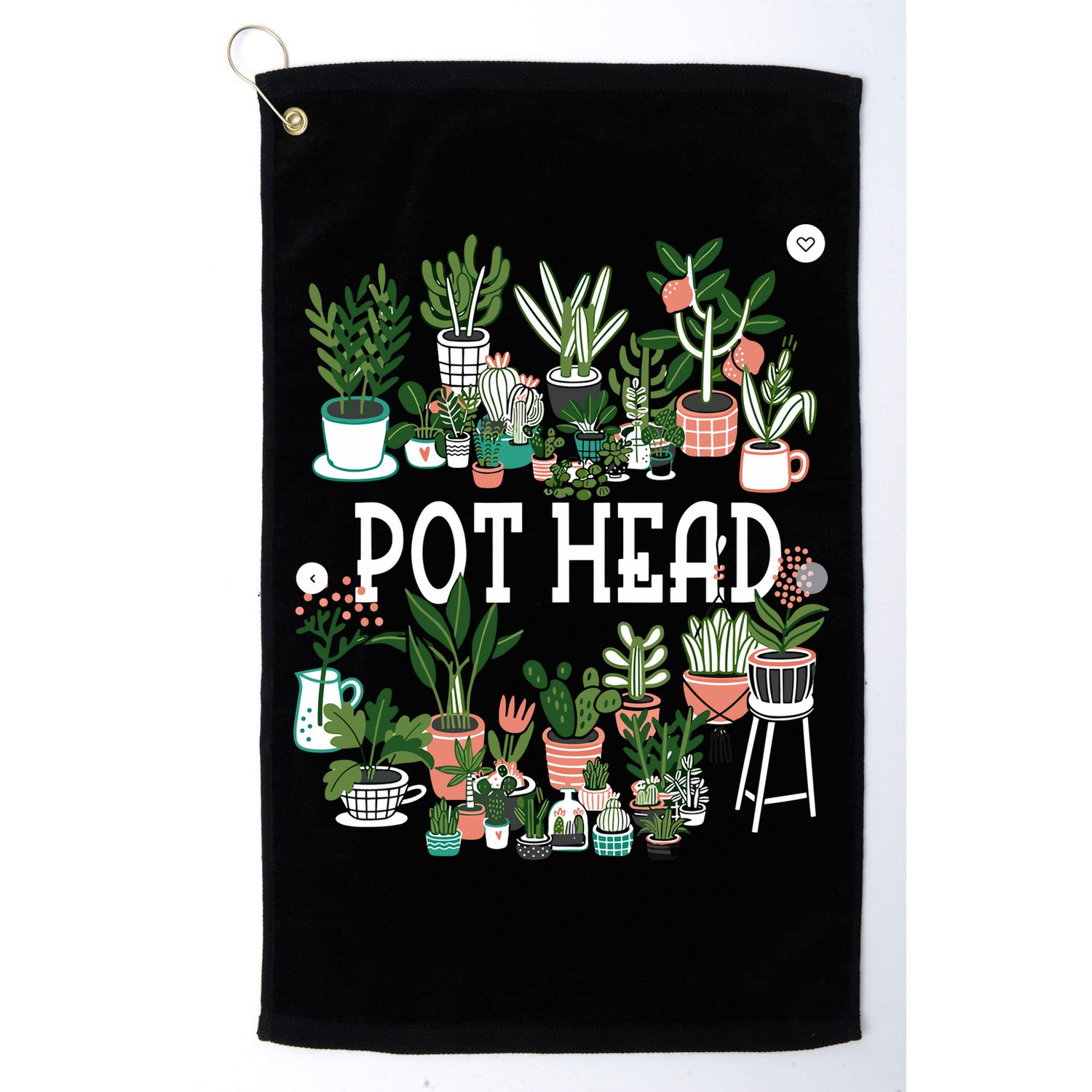 Plant Lover And Gardener Pot Head Succulent Golf Towel