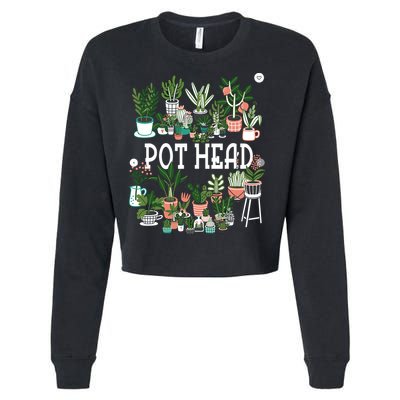 Plant Lover And Gardener Pot Head Succulent Cropped Pullover Crew