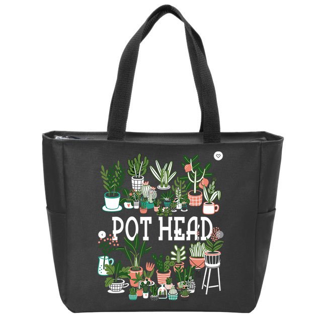 Plant Lover And Gardener Pot Head Succulent Zip Tote Bag