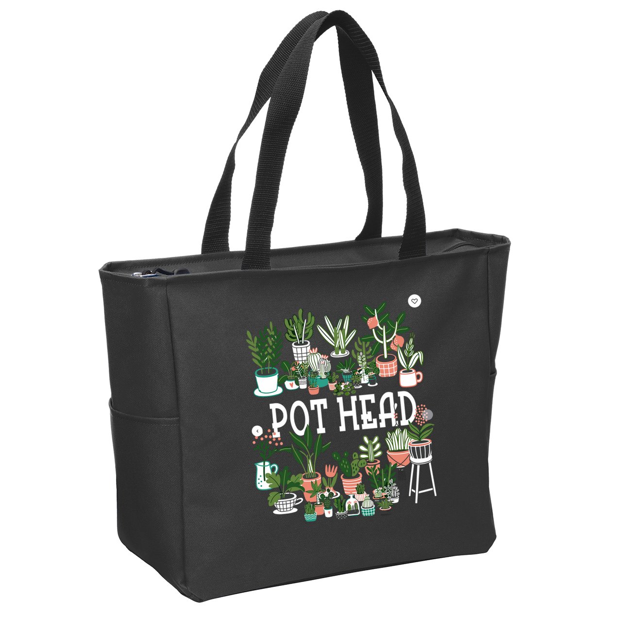 Plant Lover And Gardener Pot Head Succulent Zip Tote Bag