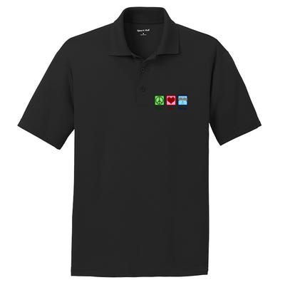 Peace Love Auto Racing Gift PosiCharge RacerMesh Polo