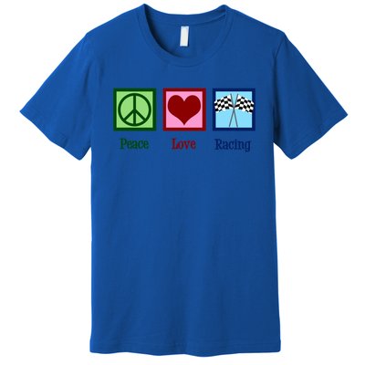 Peace Love Auto Racing Gift Premium T-Shirt