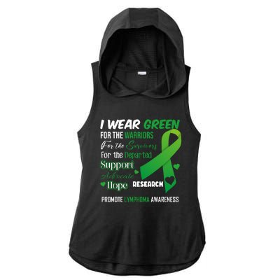 Promote Lymphoma Awareness Wear Green Ladies PosiCharge Tri-Blend Wicking Draft Hoodie Tank