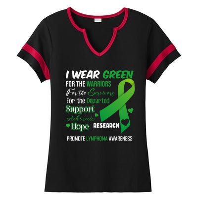 Promote Lymphoma Awareness Wear Green Ladies Halftime Notch Neck Tee