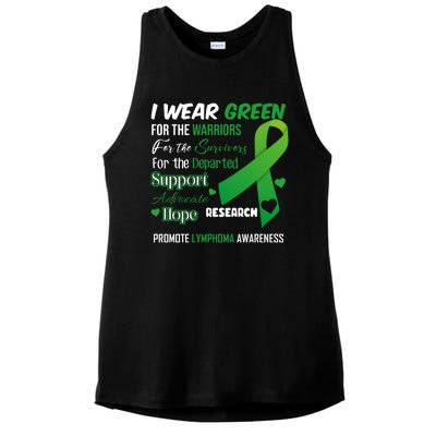 Promote Lymphoma Awareness Wear Green Ladies PosiCharge Tri-Blend Wicking Tank