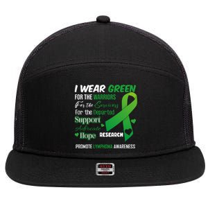 Promote Lymphoma Awareness Wear Green 7 Panel Mesh Trucker Snapback Hat