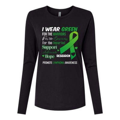 Promote Lymphoma Awareness Wear Green Womens Cotton Relaxed Long Sleeve T-Shirt