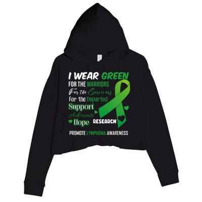 Promote Lymphoma Awareness Wear Green Crop Fleece Hoodie