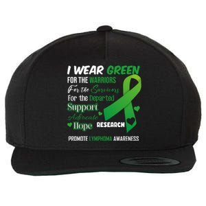 Promote Lymphoma Awareness Wear Green Wool Snapback Cap