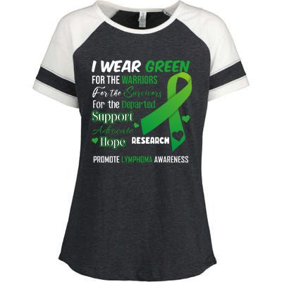 Promote Lymphoma Awareness Wear Green Enza Ladies Jersey Colorblock Tee