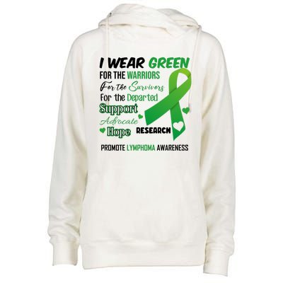 Promote Lymphoma Awareness Wear Green Womens Funnel Neck Pullover Hood