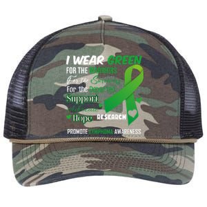 Promote Lymphoma Awareness Wear Green Retro Rope Trucker Hat Cap