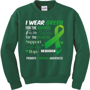 Promote Lymphoma Awareness Wear Green Kids Sweatshirt