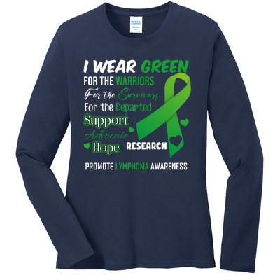 Promote Lymphoma Awareness Wear Green Ladies Long Sleeve Shirt