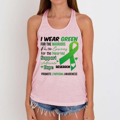 Promote Lymphoma Awareness Wear Green Women's Knotted Racerback Tank