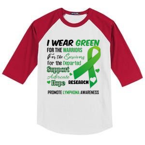 Promote Lymphoma Awareness Wear Green Kids Colorblock Raglan Jersey