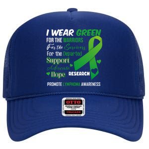 Promote Lymphoma Awareness Wear Green High Crown Mesh Back Trucker Hat